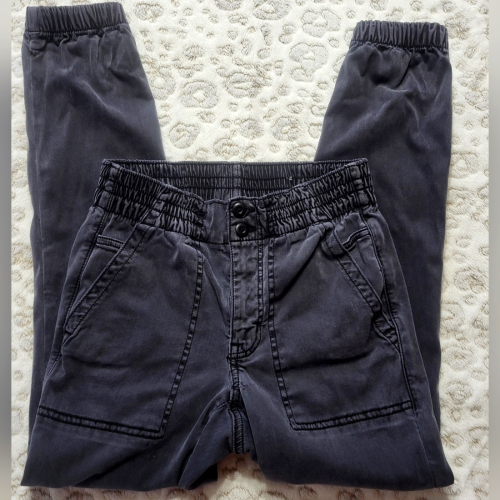 American Eagle Womens Pants Black Size 4S Jogger Utility Stretch